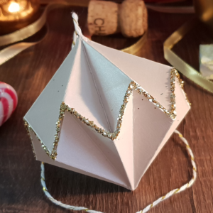 Boule_Origami_Rose_Poudre_Paillettes