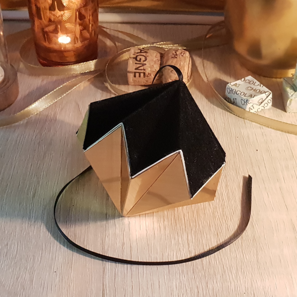 Boule Origami Velours Noir